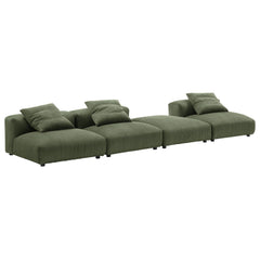 Solace Fern 4-Piece Modular Corduroy Upholstered Sectional Sofa - Ornate Home