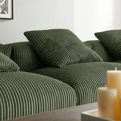 Solace Fern 4-Piece Modular Corduroy Upholstered Sectional Sofa - Ornate Home