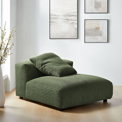 Solace Fern Modular Corduroy Upholstered Armless Chair - Ornate Home