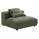 Solace Fern Modular Corduroy Upholstered Armless Chair - Ornate Home