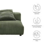 Solace Fern Modular Corduroy Upholstered Armless Chair - Ornate Home