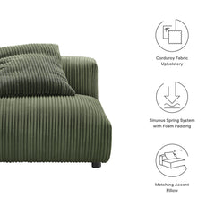 Solace Fern Modular Corduroy Upholstered Armless Chair - Ornate Home