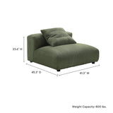 Solace Fern Modular Corduroy Upholstered Armless Chair - Ornate Home