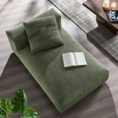 Solace Fern Modular Corduroy Upholstered Armless Chaise Lounge - Ornate Home