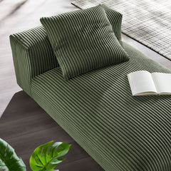 Solace Fern Modular Corduroy Upholstered Armless Chaise Lounge - Ornate Home
