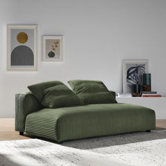 Solace Fern Modular Corduroy Upholstered Armless Loveseat - Ornate Home
