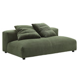 Solace Fern Modular Corduroy Upholstered Armless Loveseat - Ornate Home