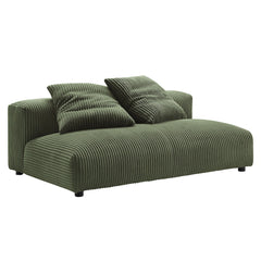 Solace Fern Modular Corduroy Upholstered Armless Loveseat - Ornate Home