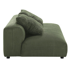 Solace Fern Modular Corduroy Upholstered Armless Loveseat - Ornate Home