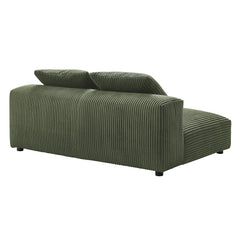 Solace Fern Modular Corduroy Upholstered Armless Loveseat - Ornate Home