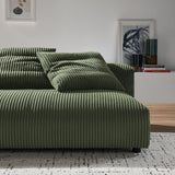 Solace Fern Modular Corduroy Upholstered Armless Loveseat - Ornate Home
