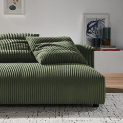 Solace Fern Modular Corduroy Upholstered Armless Loveseat - Ornate Home