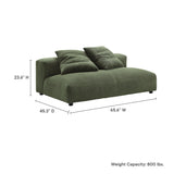 Solace Fern Modular Corduroy Upholstered Armless Loveseat - Ornate Home