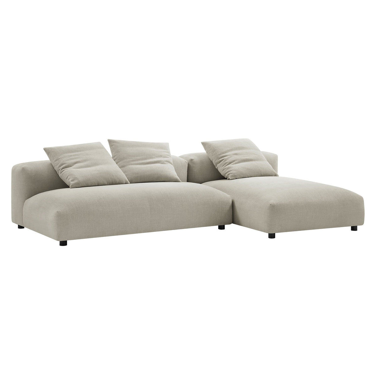 Solace Linen 2-Piece Modular Upholstered Fabric Sectional Sofa With Chaise - Ornate Home