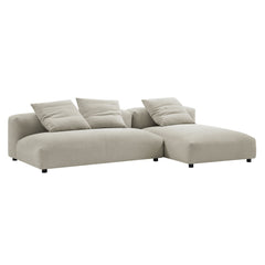 Solace Linen 2-Piece Modular Upholstered Fabric Sectional Sofa With Chaise - Ornate Home