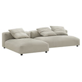 Solace Linen 2-Piece Modular Upholstered Fabric Sectional Sofa With Chaise - Ornate Home