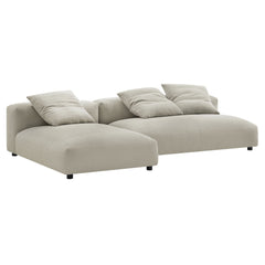 Solace Linen 2-Piece Modular Upholstered Fabric Sectional Sofa With Chaise - Ornate Home