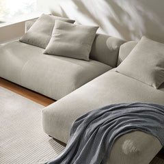 Solace Linen 2-Piece Modular Upholstered Fabric Sectional Sofa With Chaise - Ornate Home