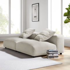 Solace Linen 2-Piece Modular Upholstered Fabric Sofa - Ornate Home