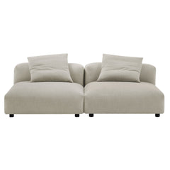 Solace Linen 2-Piece Modular Upholstered Fabric Sofa - Ornate Home