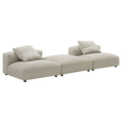 Solace Linen 3-Piece Modular Upholstered Fabric Sectional Sofa - Ornate Home
