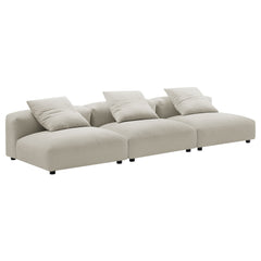 Solace Linen 3-Piece Modular Upholstered Fabric Sofa - Ornate Home
