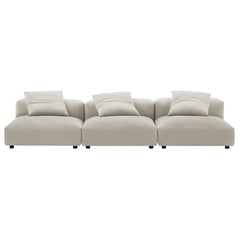 Solace Linen 3-Piece Modular Upholstered Fabric Sofa - Ornate Home