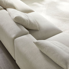 Solace Linen 3-Piece Modular Upholstered Fabric Sofa - Ornate Home