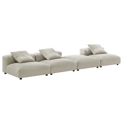 Solace Linen 4-Piece Modular Upholstered Fabric Sectional Sofa - Ornate Home