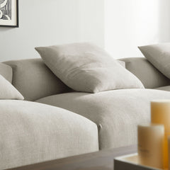 Solace Linen 4-Piece Modular Upholstered Fabric Sectional Sofa - Ornate Home