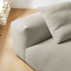 Solace Linen Modular Upholstered Fabric Armless Chair - Ornate Home