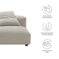 Solace Linen Modular Upholstered Fabric Armless Chair - Ornate Home