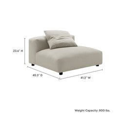 Solace Linen Modular Upholstered Fabric Armless Chair - Ornate Home
