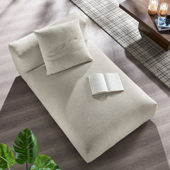 Solace Linen Modular Upholstered Fabric Armless Chaise Lounge - Ornate Home