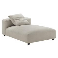 Solace Linen Modular Upholstered Fabric Armless Chaise Lounge - Ornate Home