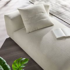 Solace Linen Modular Upholstered Fabric Armless Chaise Lounge - Ornate Home