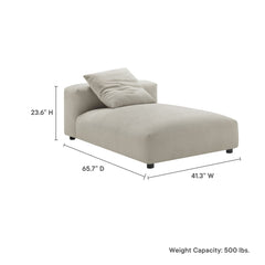 Solace Linen Modular Upholstered Fabric Armless Chaise Lounge - Ornate Home