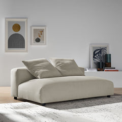 Solace Linen Modular Upholstered Fabric Armless Loveseat - Ornate Home