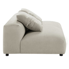 Solace Linen Modular Upholstered Fabric Armless Loveseat - Ornate Home