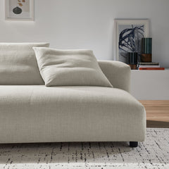 Solace Linen Modular Upholstered Fabric Armless Loveseat - Ornate Home