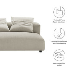 Solace Linen Modular Upholstered Fabric Armless Loveseat - Ornate Home