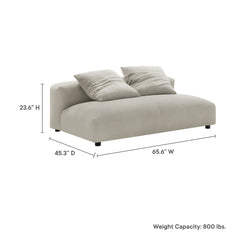 Solace Linen Modular Upholstered Fabric Armless Loveseat - Ornate Home