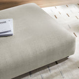 Solace Linen Modular Upholstered Fabric Ottoman - Ornate Home