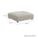 Solace Linen Modular Upholstered Fabric Ottoman - Ornate Home