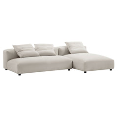 Solace Salt 2-Piece Modular Upholstered Fabric Sectional Sofa With Chaise - Ornate Home