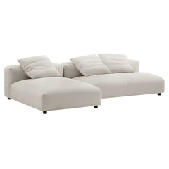 Solace Salt 2-Piece Modular Upholstered Fabric Sectional Sofa With Chaise - Ornate Home