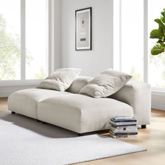 Solace Salt 2-Piece Modular Upholstered Fabric Sofa - Ornate Home