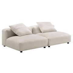 Solace Salt 2-Piece Modular Upholstered Fabric Sofa - Ornate Home