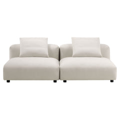 Solace Salt 2-Piece Modular Upholstered Fabric Sofa - Ornate Home