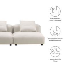 Solace Salt 2-Piece Modular Upholstered Fabric Sofa - Ornate Home